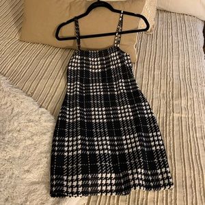 Black and white fitted dress